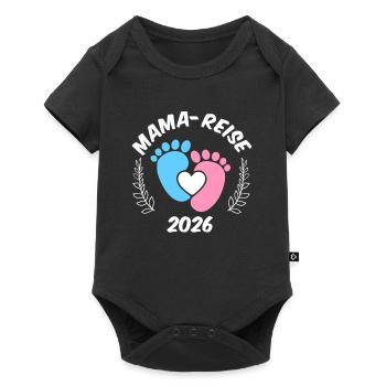 Werdende Mutter MAMA REISE 2026 Lustiges - Baby Premium Kurzarmbody - Schwarz - Vorne