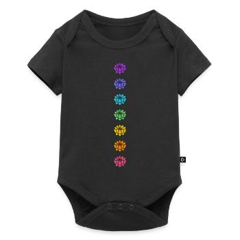 Lotus Chakra Yoga Meditation Festival Arc-en-ciel - Body à manches courtes Premium Bébé - noir - Devant