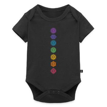 Arc-en-ciel Chakra Yoga Meditation Summer Festival - Body à manches courtes Premium Bébé - noir - Devant