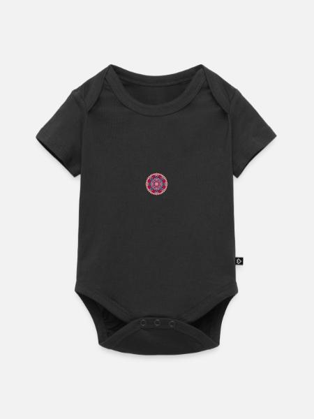 Mandala - Baby Premium Kurzarmbody - Schwarz