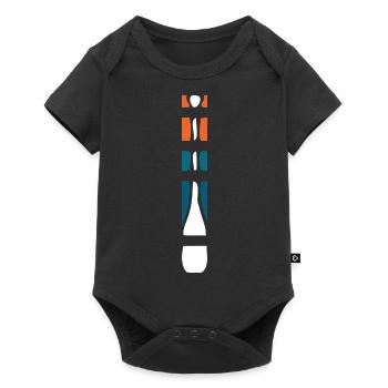 Paddel Streifen senkrecht - Baby Premium Kurzarmbody - Schwarz - Vorne