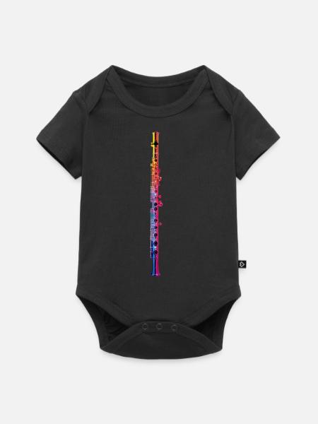 Querflöte - Baby Premium Kurzarmbody - Schwarz