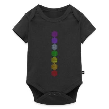 Fleur de Vie - 5ème Dimension - 7 Chakras - Body à manches courtes Premium Bébé - noir - Devant