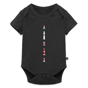 Lighthouses on the island of Sylt - Baby Premium short-sleeve bodysuit - black - Front
