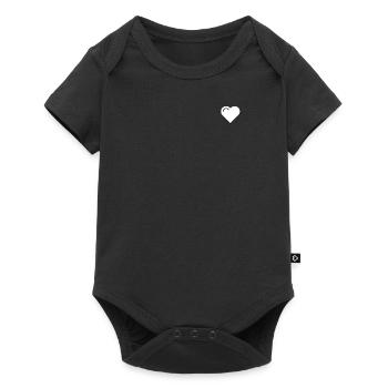 Petit cœur blanc - Body à manches courtes Premium Bébé - noir - Devant