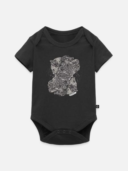 Fische Sternzeichen - Baby Premium Kurzarmbody - Schwarz