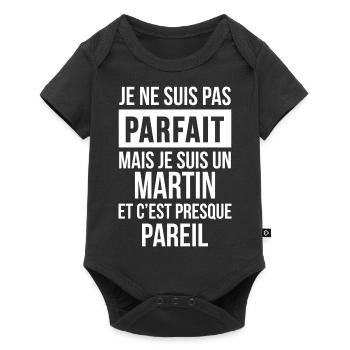 Nom de Famille - MARTIN - Body à manches courtes Premium Bébé - noir - Devant