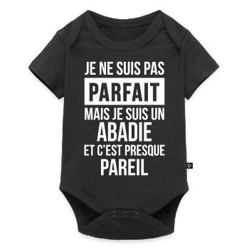 Nom de Famille - ABADIE - Body à manches courtes Premium Bébé - noir - Devant