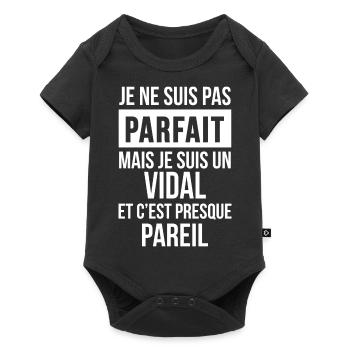 Nom de Famille - VIDAL - Body à manches courtes Premium Bébé - noir - Devant