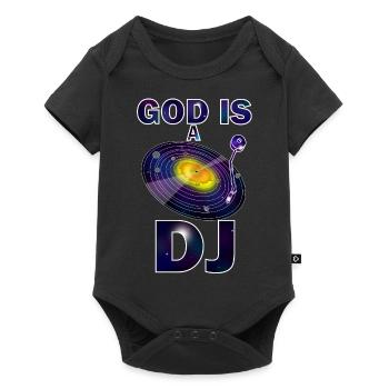 god is a dj - Body à manches courtes Premium Bébé - noir - Devant