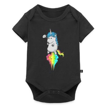 Licorne arc-en-Pups nuage filles T-shirt Oops - Body à manches courtes Premium Bébé - noir - Devant