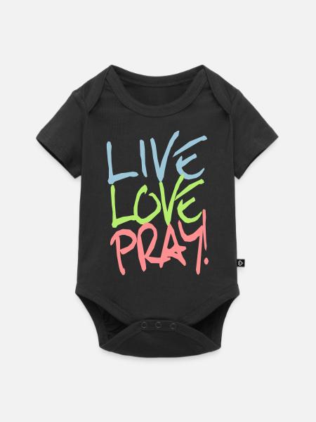 Live-Love-Pray! - Baby Premium Kurzarmbody - Schwarz