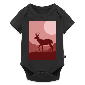 deerprint - Baby Premium short-sleeve bodysuit - black - Front