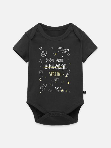Sie sind SPACIAL schwarz - Baby Premium Kurzarmbody - Schwarz