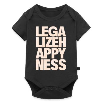 Legalize Happiness T-Shirt - Baby Premium Kurzarmbody - Schwarz - Vorne
