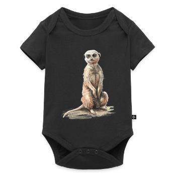 Erdmännchen - Baby Premium Kurzarmbody - Schwarz - Vorne