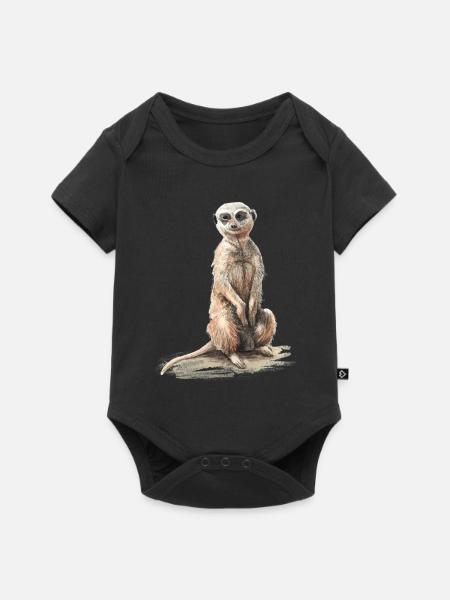 Erdmännchen - Baby Premium Kurzarmbody - Schwarz