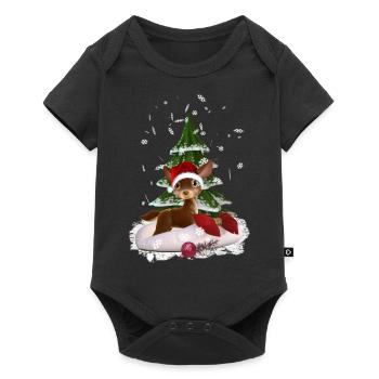 Weihnachtsgeschenk - Baby Premium Kurzarmbody - Schwarz - Vorne