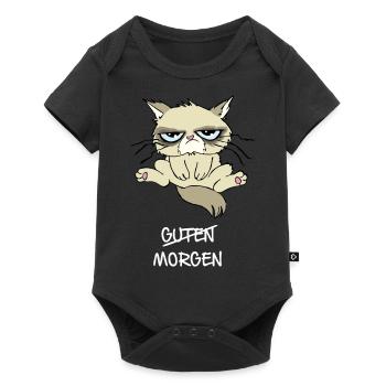guten morgen white - Baby Premium Kurzarmbody - Schwarz - Vorne