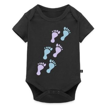 baby footprints - Body à manches courtes Premium Bébé - noir - Devant