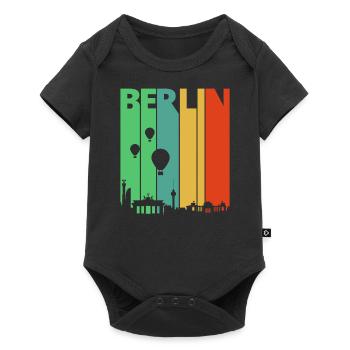 Weinlese Retro Berlin.Germany. Stadtbild. Horizont. - Baby Premium Kurzarmbody - Schwarz - Vorne