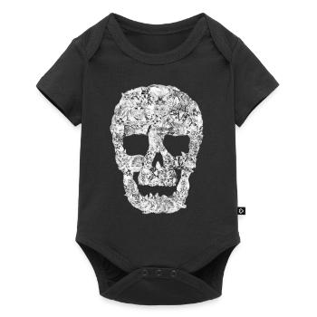 Funny Cat Skull Kitty Cats Kitten Ironic Pet Gift - Baby Premium short-sleeve bodysuit - black - Front