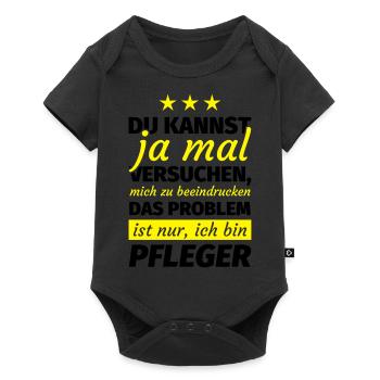 Pfleger Geschenk - Baby Premium Kurzarmbody - Schwarz - Vorne