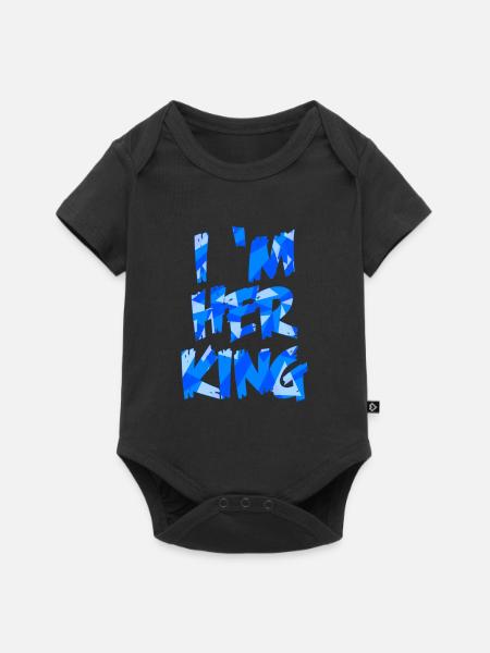 I'M HER KING - Baby Premium Kurzarmbody - Schwarz
