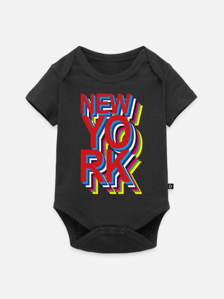 New York - Baby Premium Kurzarmbody - Schwarz
