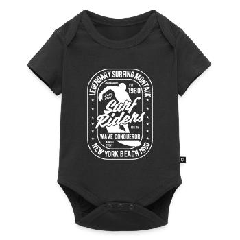Surfen Wellenreiten - Baby Premium Kurzarmbody - Schwarz - Vorne