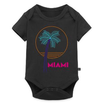 Idée de cadeau Palm Neon Miami - Body à manches courtes Premium Bébé - noir - Devant
