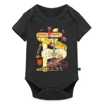 WEDDING FLIEGER - Baby Premium Kurzarmbody - Schwarz - Vorne
