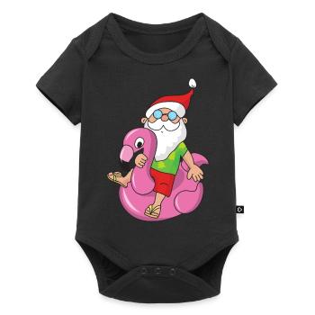 Christmas flamingo Santa Claus Santa Claus - Baby Premium short-sleeve bodysuit - black - Front