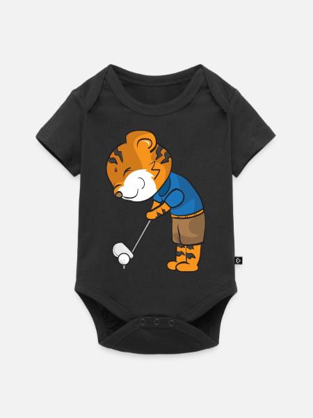 Tiger Club de golf Coup Wood Cadeau Golf - Body à manches courtes Premium Bébé - noir