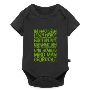 Wiedergeburt als Kaffeemaschine - Baby Premium Kurzarmbody - Schwarz - Vorne