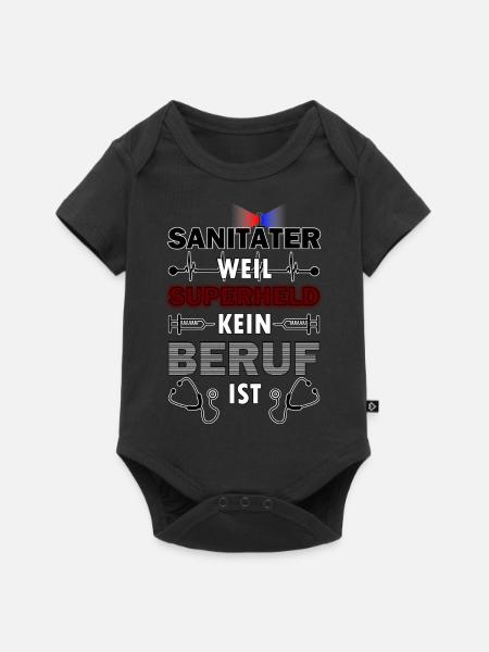 Superheld Beruf Sanitäter Geschenk - Baby Premium Kurzarmbody - Schwarz