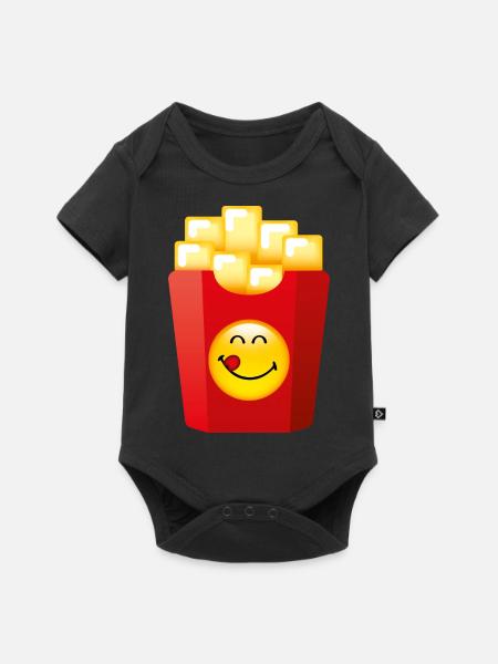 Smiley Chips - Baby Premium Kurzarmbody - Schwarz