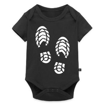 Shoe prints footprints steps icon icon - Baby Premium short-sleeve bodysuit - black - Front