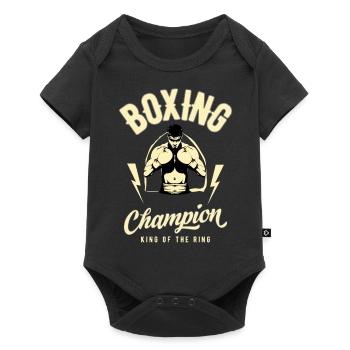 Boxing Champion Box-Sport Kampfsport Geschenk - Baby Premium Kurzarmbody - Schwarz - Vorne