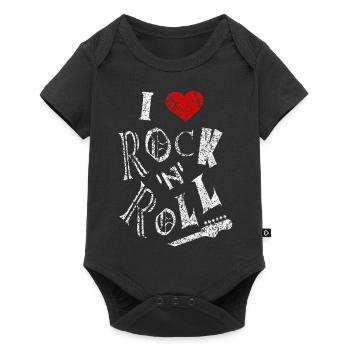 J'aime le rock 'n' roll rockabilly rock and roll heart - Body à manches courtes Premium Bébé - noir - Devant