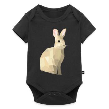 Lapin Lowpoly - Nyhaux - Body à manches courtes Premium Bébé - noir - Devant