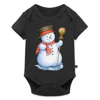 Snowman - Baby Premium short-sleeve bodysuit - black - Front