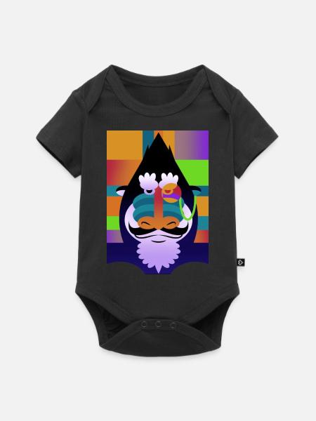 Monocle Baboon - Baby Premium Kurzarmbody - Schwarz