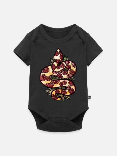 Schlange - Baby Premium Kurzarmbody - Schwarz