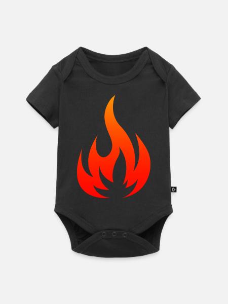 Flamme - Baby Premium Kurzarmbody - Schwarz
