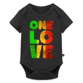 Rastafari ONE LOVE Reggae Style - Baby Premium Kurzarmbody - Schwarz - Vorne