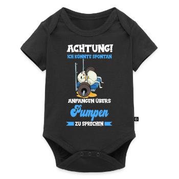 Bankdrücken Fitness Gym Fitnessstudio Kraftsport - Baby Premium Kurzarmbody - Schwarz - Vorne