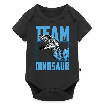 Team Dinosaurier Grafik - Baby Premium Kurzarmbody - Schwarz - Vorne