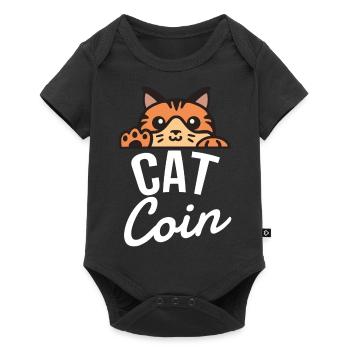 Cryptomonnaie Cat Coin - Body à manches courtes Premium Bébé - noir - Devant