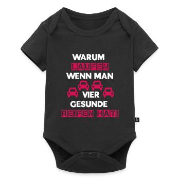 Reifen weiß rot - Baby Premium Kurzarmbody - Schwarz - Vorne